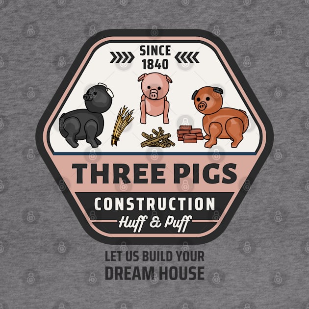 Three Pigs Construction Co. Logo by Slightly Unhinged